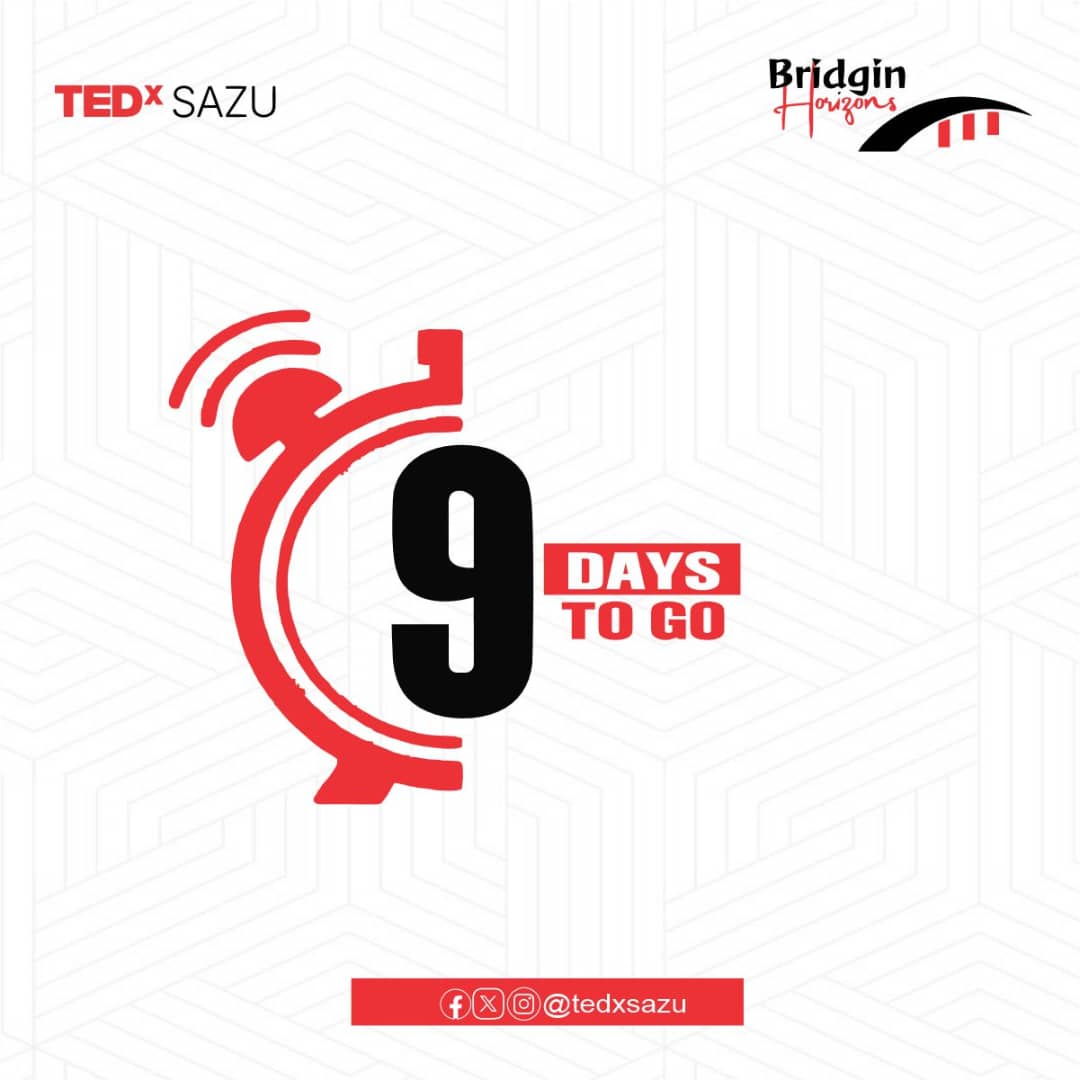 TEDxSAZU's tweet photo. ⏳ Just 9 days to go until ideas take center stage at TEDxSAZU! 🔴 Brace yourself for powerful talks, fresh perspectives, and mind-shifting moments.
#TEDxSAZU #BridgingHorizons #TED https://t.co/lf4HKj4rSw