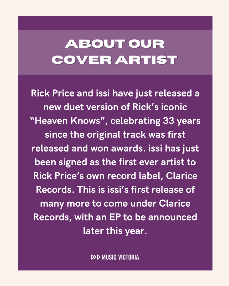 Playlist Update 🎶 ⁠

Listen to the latest and greatest new releases coming out of Victoria from: <a href="/issimusic/">i s s i</a>, Rick Price, Trip To Paris, Jacob Cole, Yarra Irama, False Place + more
⁠
Listen:  open.spotify.com/playlist/7v81Q…