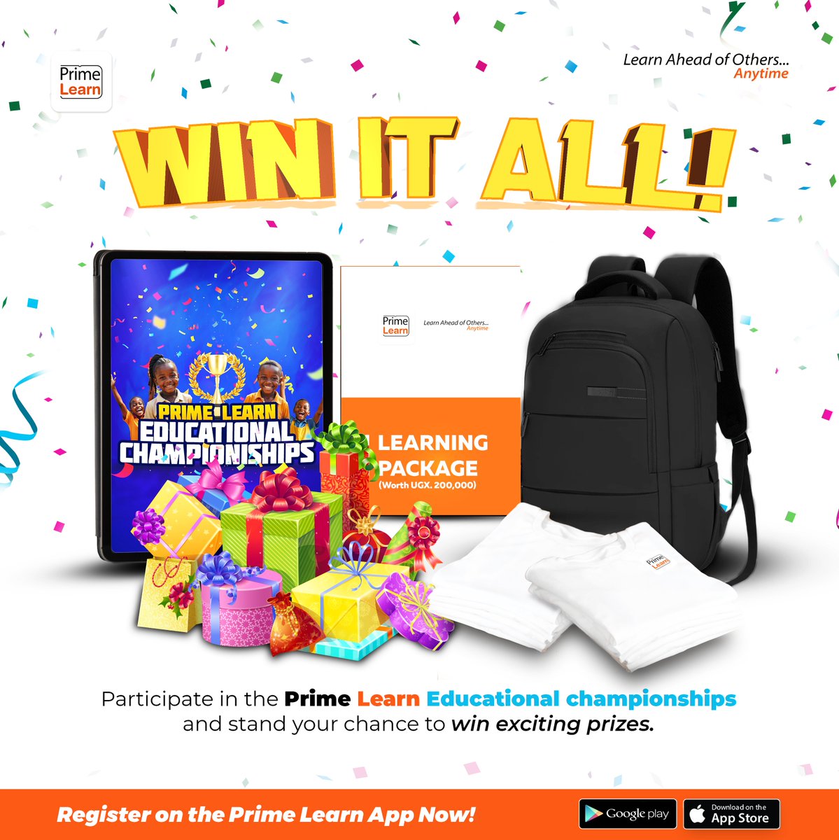 MartinOteba15's tweet image. 🎉 The Competition is ON!
Join the Prime Learn Educational Championships today and stand a chance to WIN it ALL  tablets, bags, learning packages &amp;amp; more! 🎁📚🎒
🔥 Don’t miss out register now on the Prime Learn App and let your learning earn you rewards!
📲 #PrimeLearn #PLECs