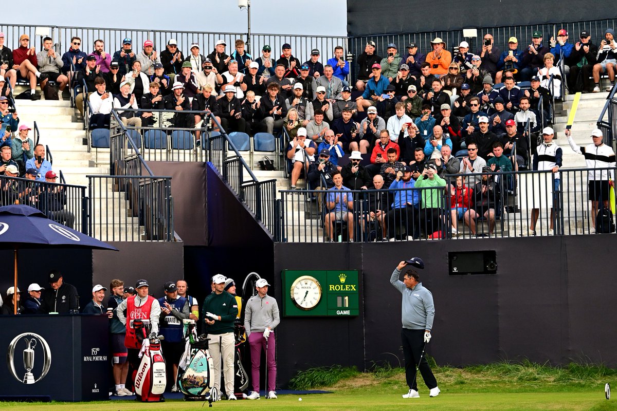 2019. 

Darren Clarke, aged 51, hits the first shot of <a href="/TheOpen/">The Open</a> at Portrush and birdies the first.

2025. 

Padraig Harrington, aged 53, hits the first shot of <a href="/TheOpen/">The Open</a> at Portrush and birdies the first.