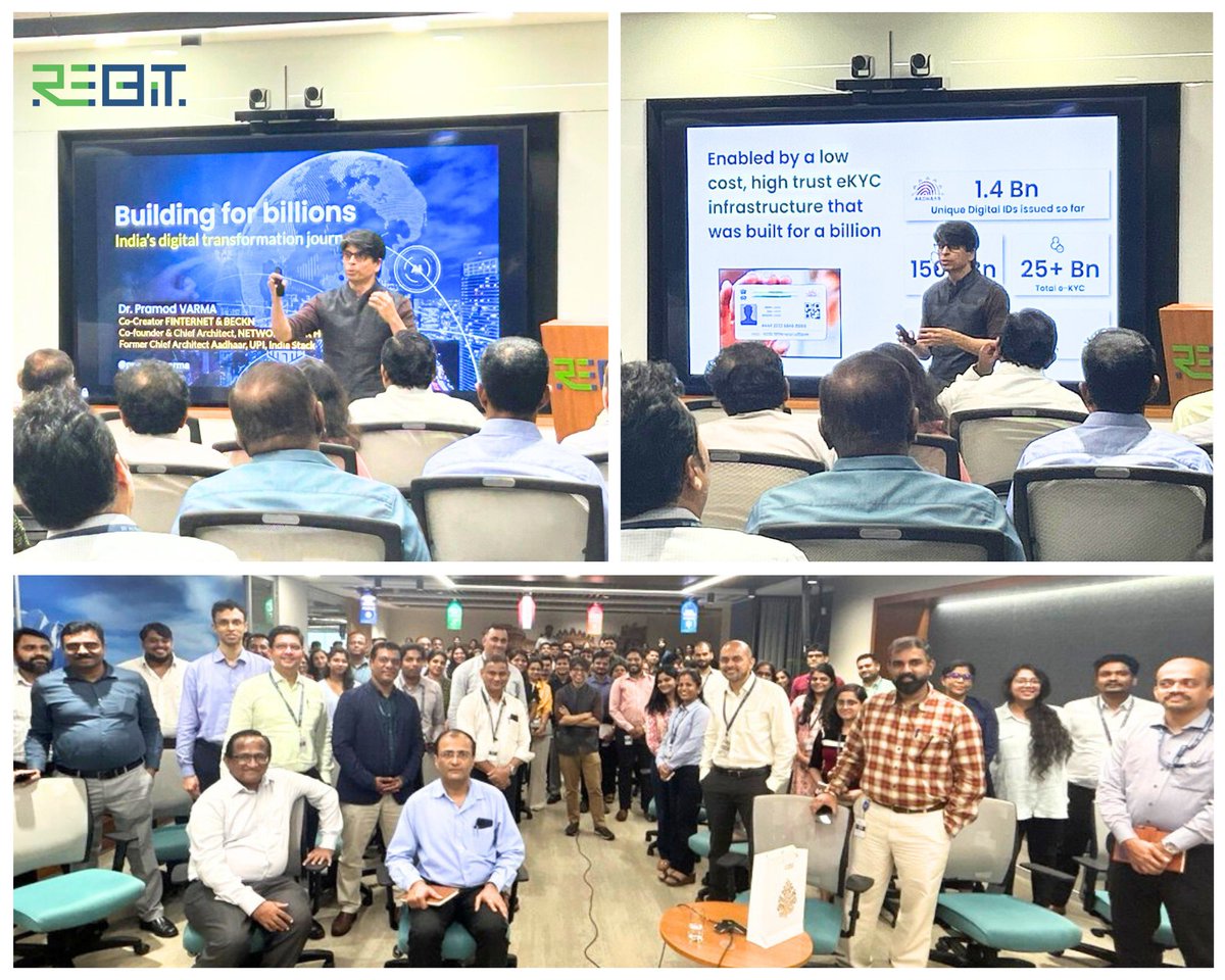 At our ReBIT Mumbai office, we had the privilege of hosting a true titan of #DigitalPublicInfrastructure <a href="/pramodkvarma/">Pramod Varma</a> , Chief Architect of #Aadhaar. His talk was a deep dive into the power of a #platformdriven, #microservice #APIfirst approach, a roadmap for ReBIT 3.0.