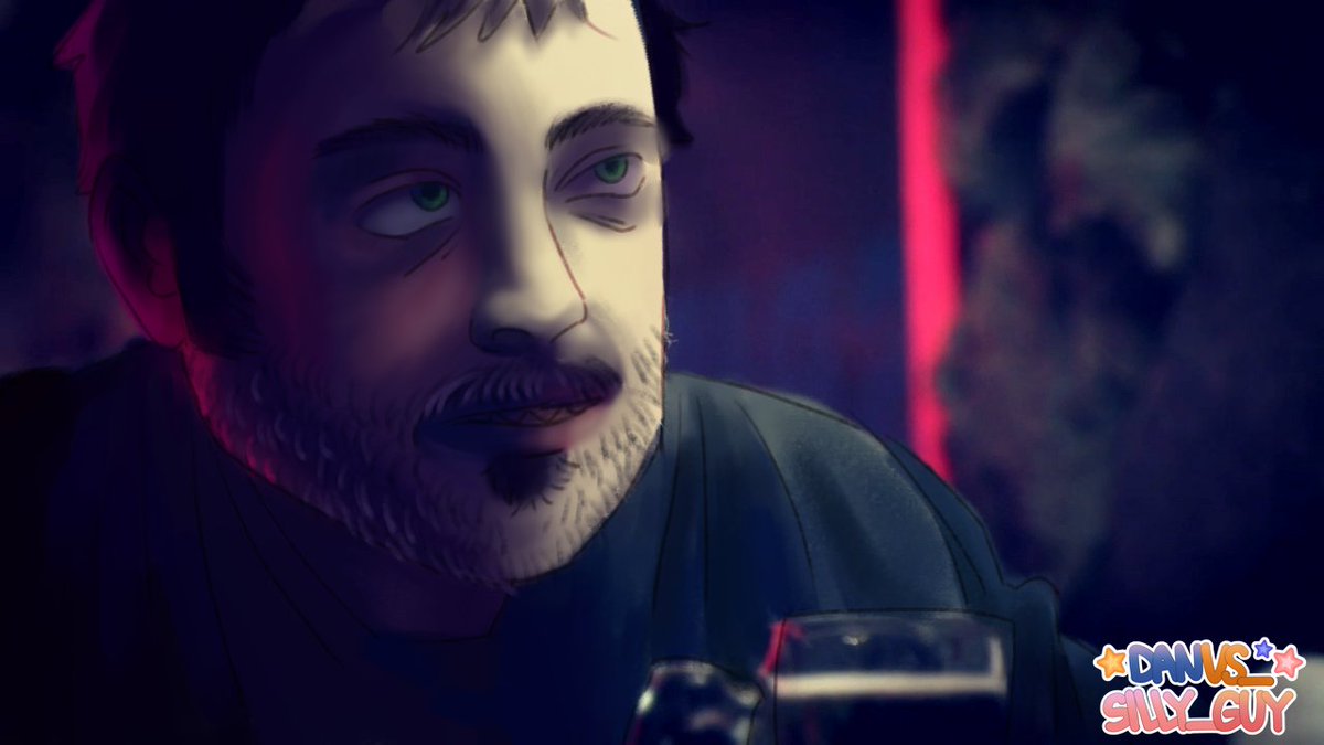danvs_silly_guy's tweet image. Drawing cartoon dan over one of irl dan's acting roles lmfaoo