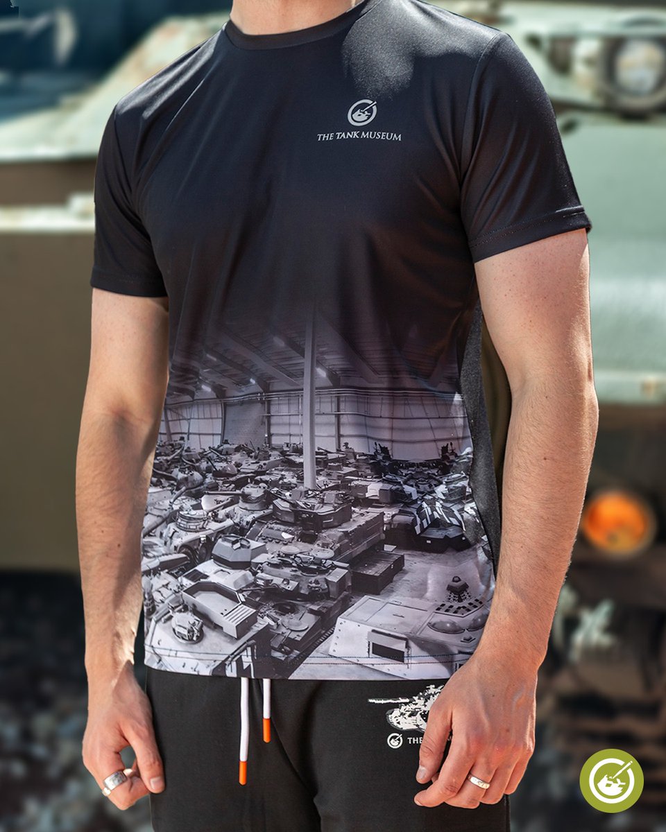TankMuseum's tweet image. Get active with our new polyester sports T-shirt!
Designed exclusively for The Tank Museum, this shirt features a shot of the vehicles in our Vehicle Conservation Centre - perfect for making tracks on the sports pitch or chilling out at home!
tankmuseumshop.org/collections/ne…