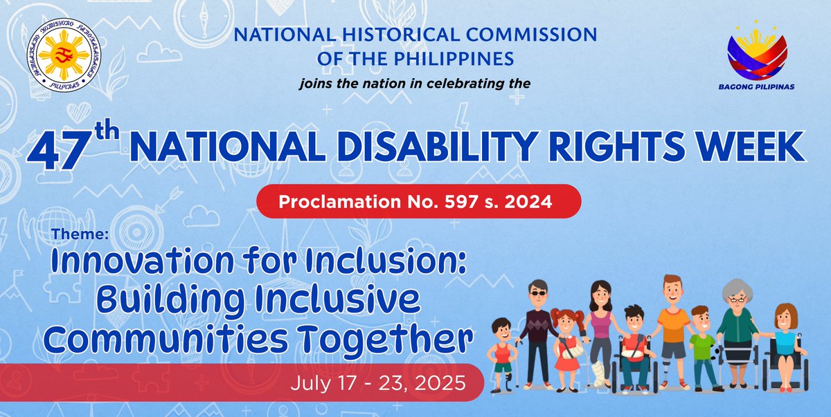 We join the National Council on Disability Affairs in celebrating the 47th National Disability Rights Week on 17-23 July 2025. It is held in time for the 161st birth anniversary of Apolinario Mabini at its conclusion.

#NDRW2025
#MakeItHistoric
#PatuloySaPagtuklas