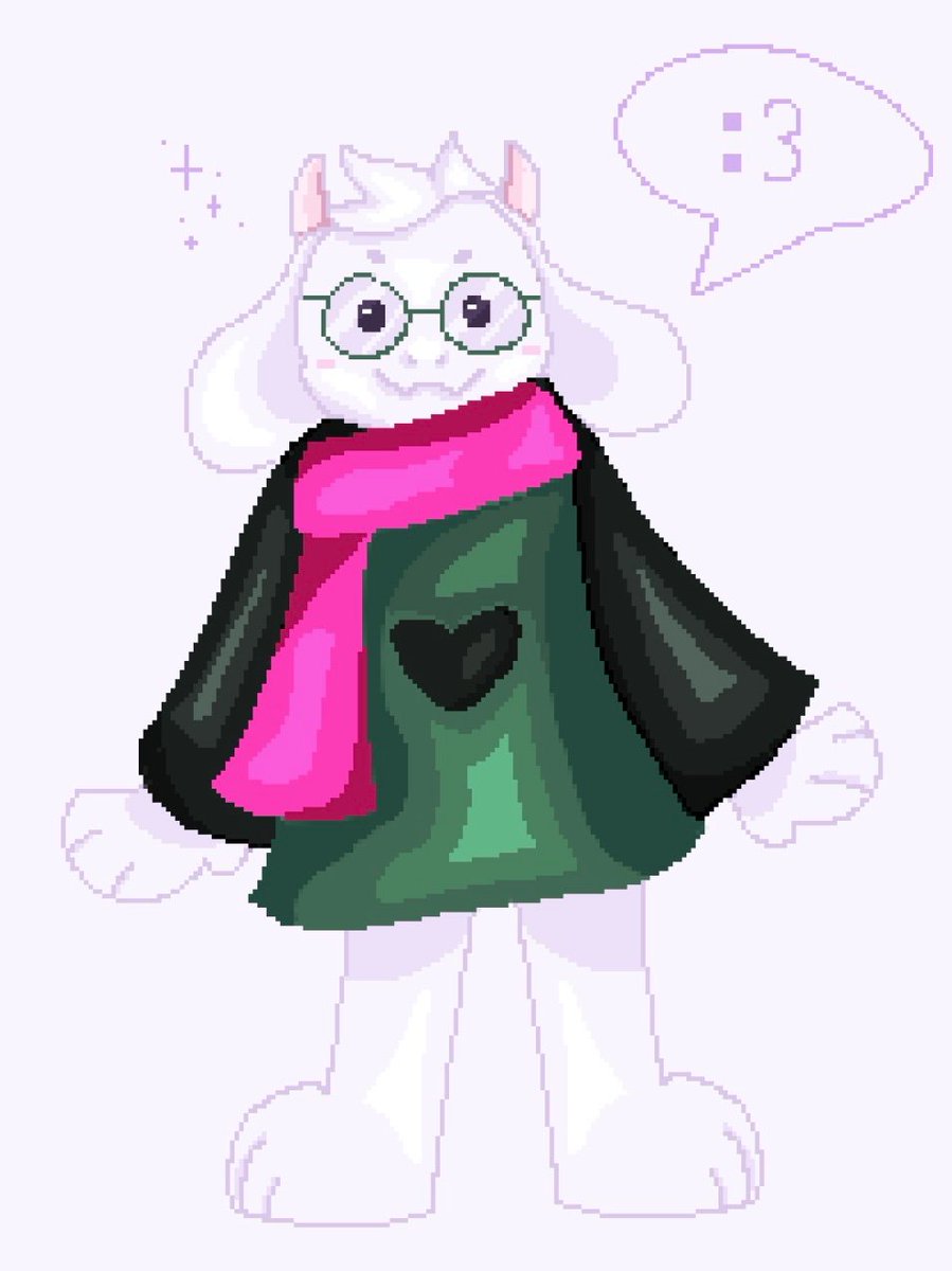 spoinglyboingly's tweet image. Little ralsei drawing