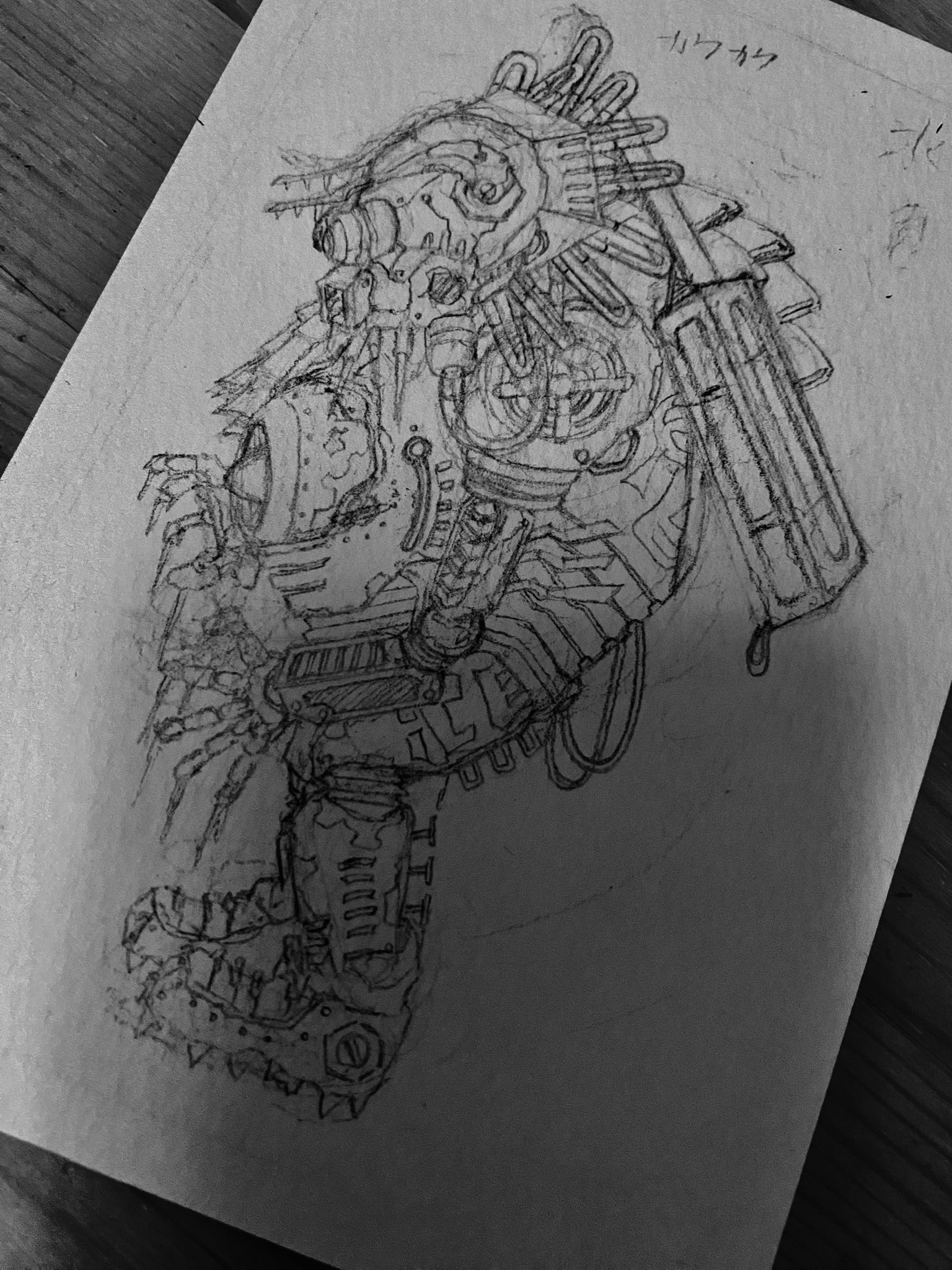 【原画　一点モノ❗️】銀河忍　　色鉛筆　イラスト　スチームパンク スチームパンク