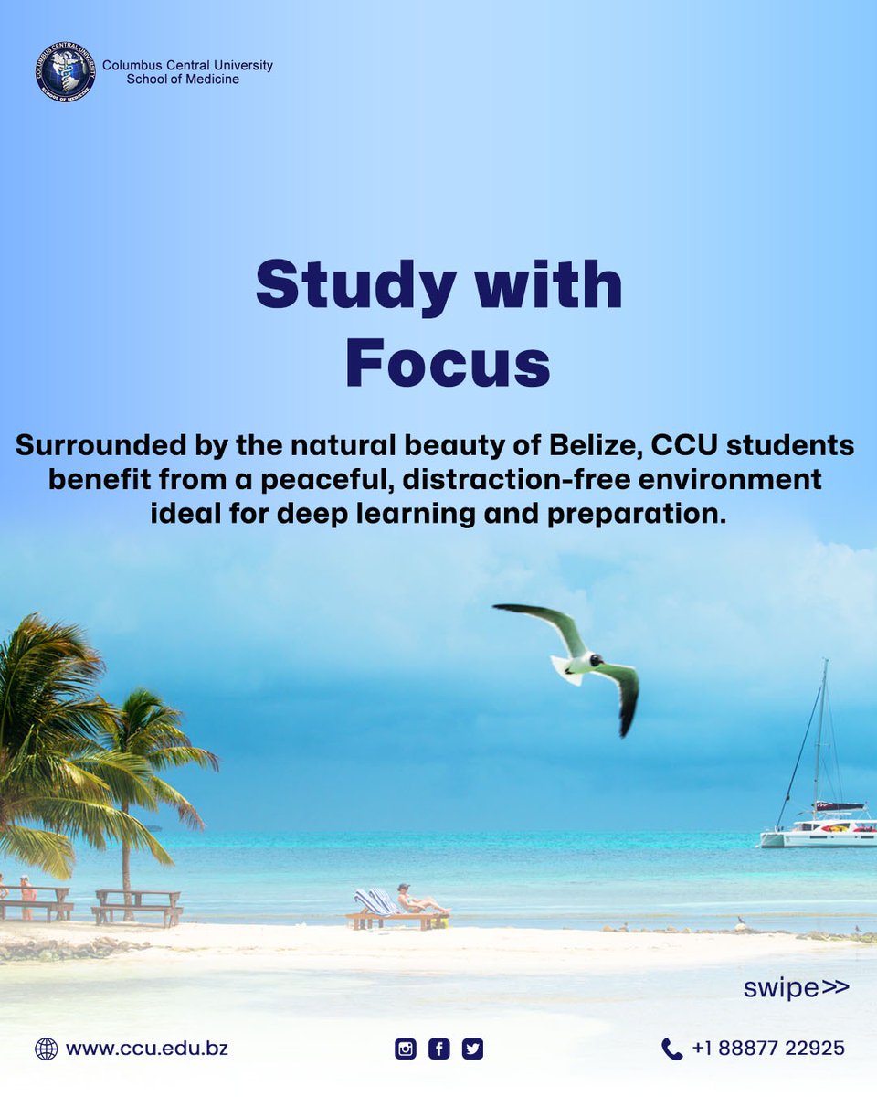 columbus_univ's tweet image. Belize: Where Your Journey to Medicine Meets Serenity
At CCU, you don’t just study medicine — you live it in a peaceful, inspiring setting.

#StudyInBelize #CCUBelize #FutureDoctors #TropicalMedSchool #MedicalEducationAbroad #WellnessAndLearning #GlobalDoctors #WhiteCoatJourney