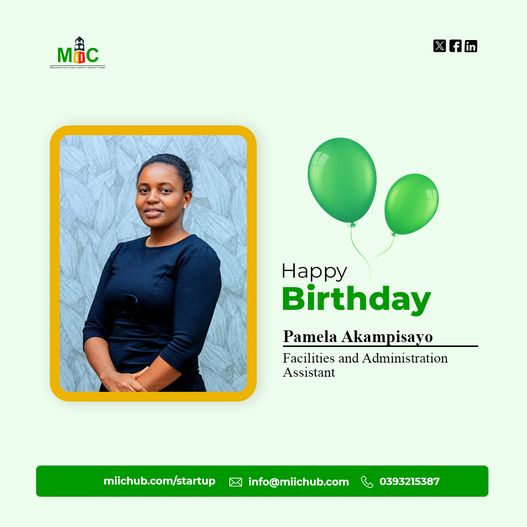 Makerere Innovation & Incubation Center (@miic_ug) on Twitter photo 🎉Happy Birthday to our Facilities and Administration Assistant <a href="/owabamwe/">🦋🅿️🅰️M 🦋💫🔙</a>
Today we celebrate not just another year of your life, but the incredible dedication, hard work, and positive energy you bring to our team every day. Your commitment to keeping everything running smoothly 🎉Happy Birthday to our Facilities and Administration Assistant <a href="/owabamwe/">🦋🅿️🅰️M 🦋💫🔙</a>
Today we celebrate not just another year of your life, but the incredible dedication, hard work, and positive energy you bring to our team every day. Your commitment to keeping everything running smoothly