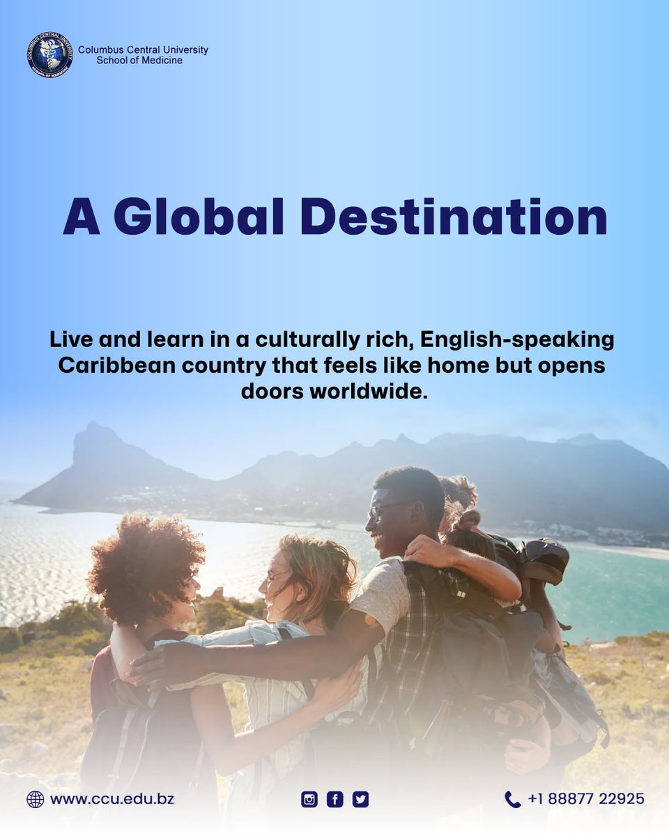 columbus_univ's tweet image. Belize: Where Your Journey to Medicine Meets Serenity
At CCU, you don’t just study medicine — you live it in a peaceful, inspiring setting.

#StudyInBelize #CCUBelize #FutureDoctors #TropicalMedSchool #MedicalEducationAbroad #WellnessAndLearning #GlobalDoctors #WhiteCoatJourney