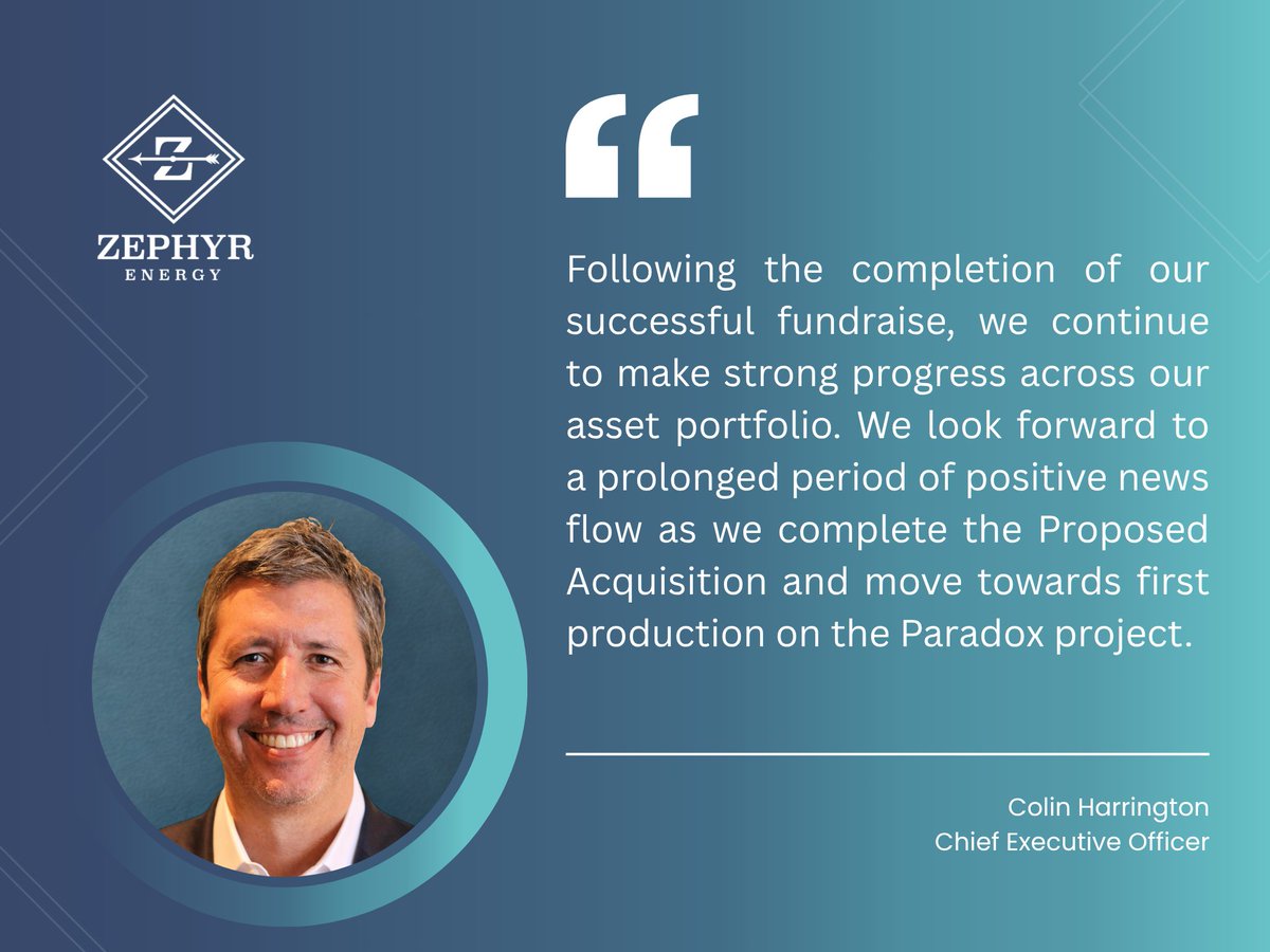 ZephyrEnergyPlc's tweet image. #ZPHR Ops Update: Paradox infrastructure advancing, Sproule commissioned for updated CPR, and the Proposed Acquisition in core Rocky Mountain Basins on track to complete in the near-term.
Today’s news outlines both execution progress & growth potential.
londonstockexchange.com/news-article/Z…