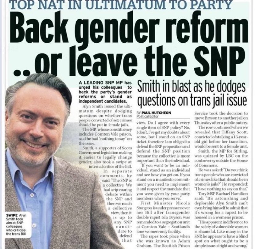 IndyLassie's tweet photo. This stark and sinister message from Scotland's governing political party to its member shows the sick political trans cloud @nhsfife's female employees are under.

Nurse Peggie's disciplinary suspension was a warning to others.

If you want to keep your job, keep you head down. https://t.co/62pdldYAAu