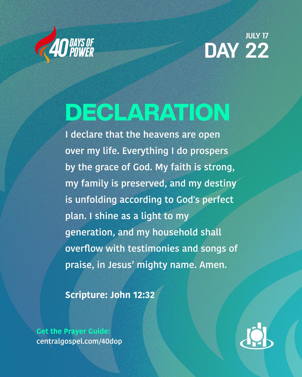 icgcrhematemple's tweet image. Day 22 of 40 Days of Power

THE HEAVENS ARE OPEN OVER OUR LIVES IN JESUS’ MIGHTY NAME, AMEN.

#40DaysOfPower #GW2025