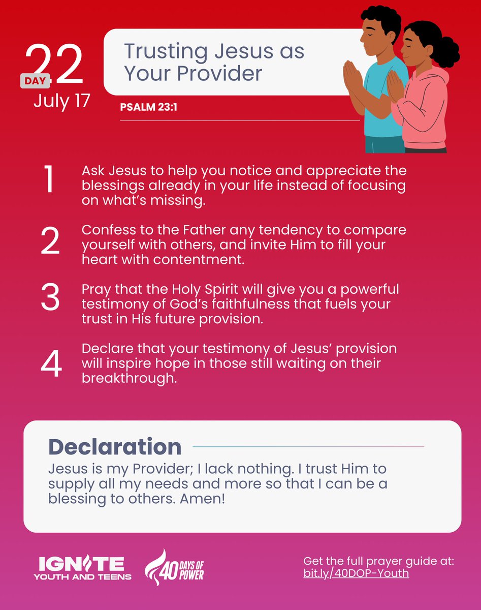 icgcrhematemple's tweet image. Day 22 of 40 Days of Power

THE HEAVENS ARE OPEN OVER OUR LIVES IN JESUS’ MIGHTY NAME, AMEN.

#40DaysOfPower #GW2025