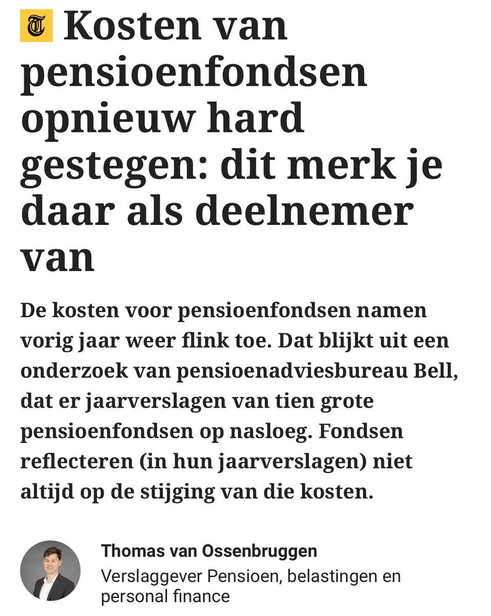 Opnieuw hè. En nog altijd geen duidelijkheid waardoor.

Check nog ff de criteria van de woekerpolis: geen zicht op de kosten voor de deelnemer.