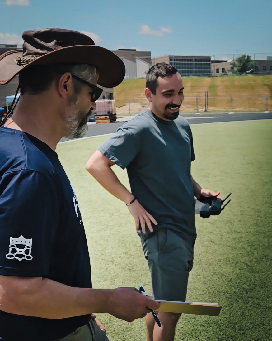 FlyRouteDrones's tweet photo. Back on the football field and gearing up for fall! 🏈 FlyRoute hosted our drone pilot practical exam this week — ensuring our team is flight-ready and field-tested.
#takeflightWINmore #DronePilot #FlyRoute #footballcoach #highschoolfootball
#collegefootball https://t.co/ZG2douCZDe