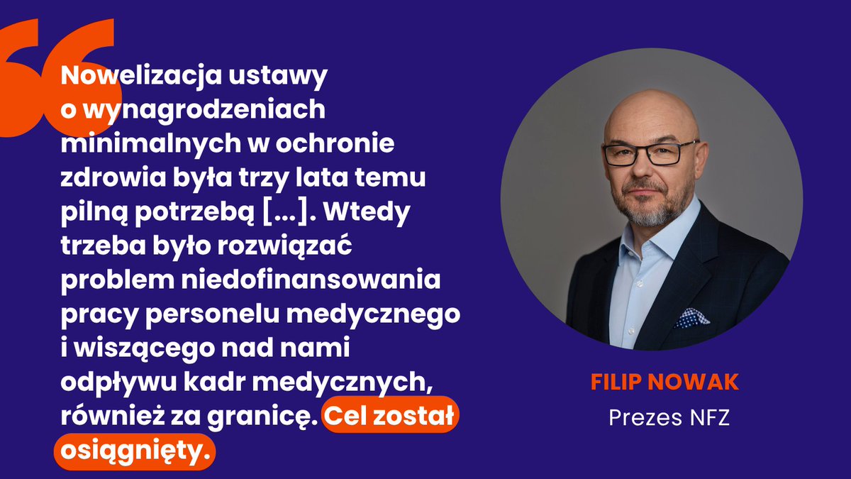 Narodowy Fundusz Zdrowia (@nfz_gov_pl) on Twitter photo 💬 Filip Nowak, prezes #NFZ, w rozmowie z red. Małgorzatą Solecką w <a href="/MedPraktyczna/">Medycyna Praktyczna</a>:
Chcę podkreślić bardzo mocno: nowelizacja ustawy o wynagrodzeniach minimalnych w ochronie zdrowia była wtedy, trzy lata temu, koniecznością, pilną potrzebą. Można dyskutować, czy jej kształt jest 💬 Filip Nowak, prezes #NFZ, w rozmowie z red. Małgorzatą Solecką w <a href="/MedPraktyczna/">Medycyna Praktyczna</a>:
Chcę podkreślić bardzo mocno: nowelizacja ustawy o wynagrodzeniach minimalnych w ochronie zdrowia była wtedy, trzy lata temu, koniecznością, pilną potrzebą. Można dyskutować, czy jej kształt jest