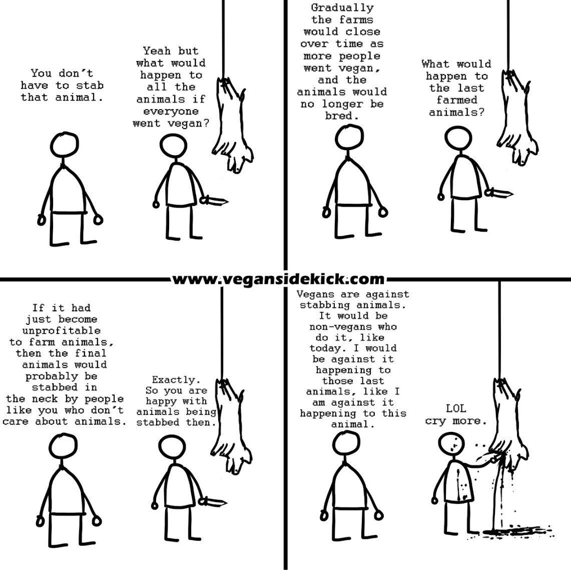 beeaannZzZ's tweet image. There is really a vegan sidekick comic for every baboon antivegan argument