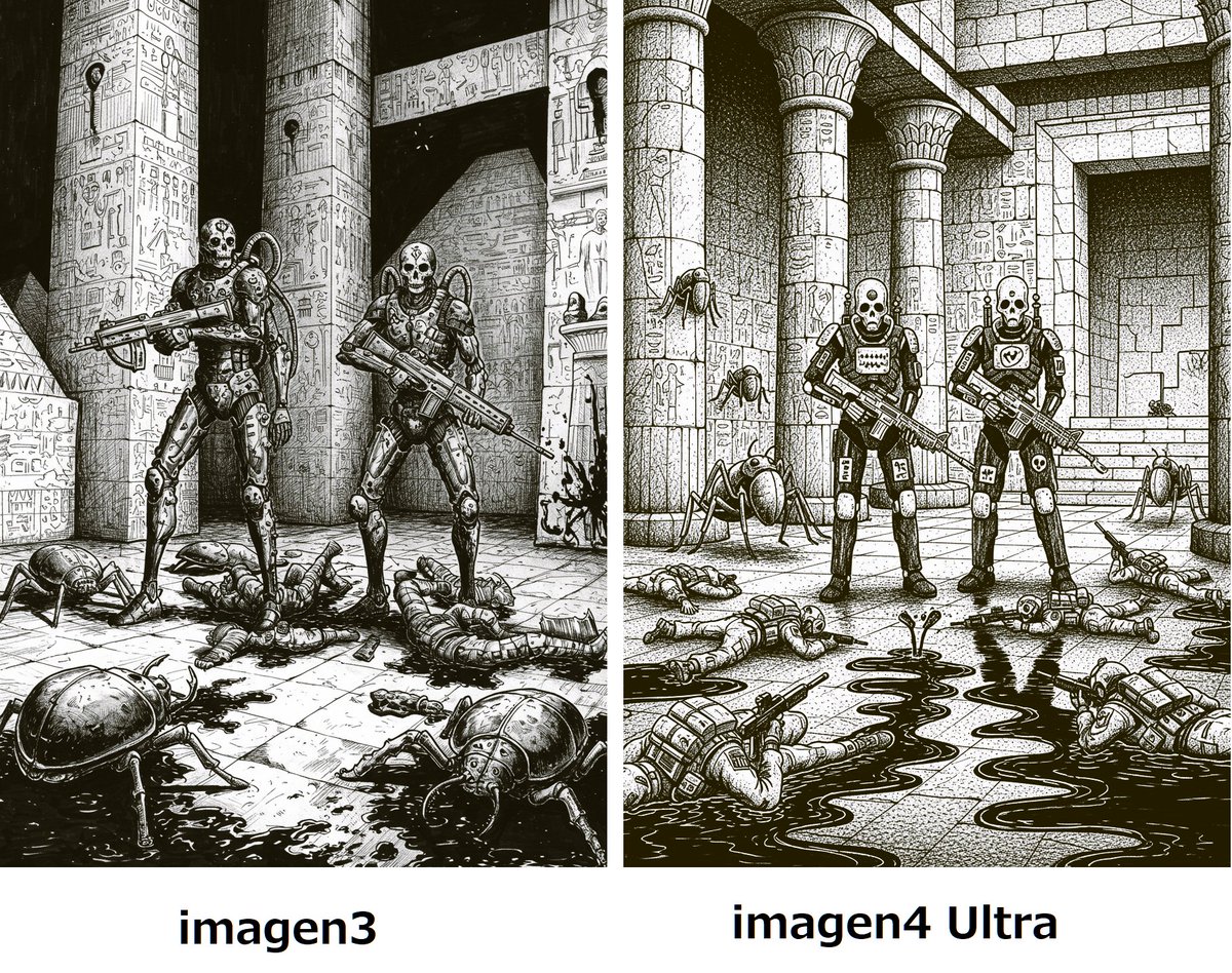 友彦 Tomohiko | TTRPG AI Illustrator (@ai_ethics_image) on Twitter photo 🎲バグか仕様か?生成AI画像の挙動がおかしい。imagen3の方が4より優秀過ぎ?🎲|Tomohiko_1868 <a href="/AI_Ethics_image/">友彦 Tomohiko | TTRPG AI Illustrator</a> ,
余りにも頭に来たのでnoteDotcomの記事にしました。
note.com/ai_images4ttrp… , #生成AI #TRPG #ウォーハンマー #Imagen4 🎲バグか仕様か?生成AI画像の挙動がおかしい。imagen3の方が4より優秀過ぎ?🎲|Tomohiko_1868 <a href="/AI_Ethics_image/">友彦 Tomohiko | TTRPG AI Illustrator</a> ,
余りにも頭に来たのでnoteDotcomの記事にしました。
note.com/ai_images4ttrp… , #生成AI #TRPG #ウォーハンマー #Imagen4