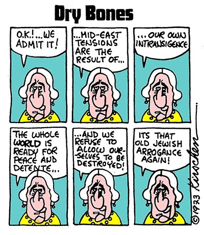 Dry Bones Golden Oldies in the fond memory of Yaakov Kirschen (Dry Bones) by Sali, the LSW. This cartoon is from 1973