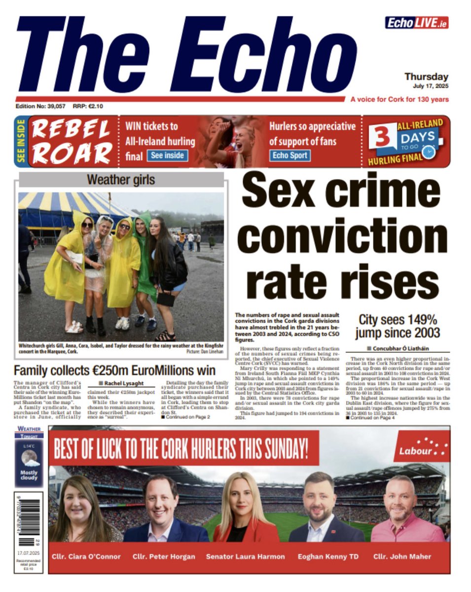 #IrishFrontPages - Thursday’s Herald, Irish Daily Star, Irish Daily Mirror and (Cork) Echo