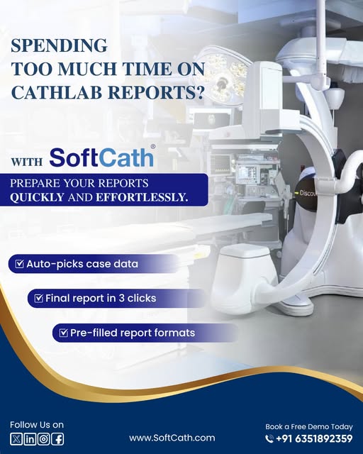 SoftCath's tweet photo. Still stuck with time-consuming cath lab reports?

📷 SoftCath auto-fills your data and generates final reports in just 3 clicks.
📷 Work smarter. Report faster.
📷 Book your FREE demo today:  
 +91 6351892359 | https://t.co/fEs0GxSeDN 

#cathlab #CardiologyCare #cathlabnurse https://t.co/7ua16MSDmC
