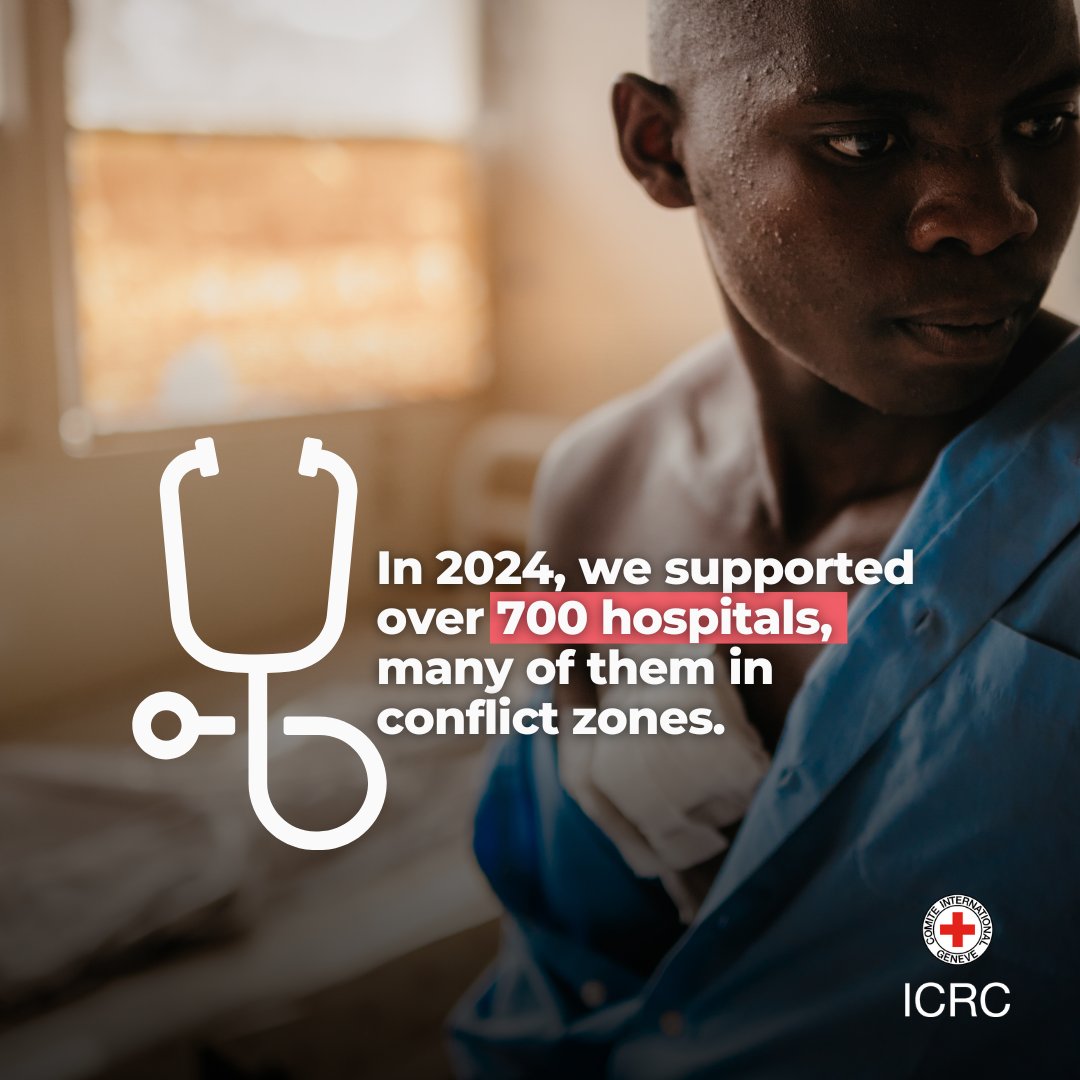ICRC_Africa's tweet image. The number of surgical admissions for weapon wounds recorded at ICRC-supported hospitals in 2024 increased by almost 50% compared to the previous year, illustrating the tremendous human cost of today’s conflicts.
Read more from our report 👉🏽 ms.spr.ly/6016s6VP6