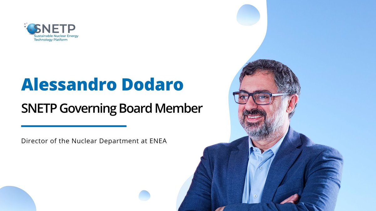 🔎 Meet #SNETP Governing Board member Alessandro Dodaro!

With 30+ years in nuclear, he's Director at ENEA, ex-President of Nucleco, &amp; a key figure in Italy’s fusion &amp; fission programs, shaping the future of nuclear energy in Europe. ⚛️

#SNETPGovernance