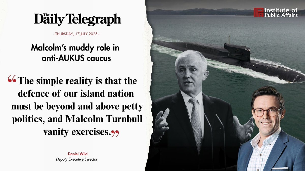 TheIPA's tweet image. Australia’s relationship with the United States is at its lowest point since WW2.
With the PM cosying up to China and Kevin Rudd persona non-grata in Washington – now Malcolm Turnbull completes the trifecta in undermining our relationship with the US.
Daniel Wild in The…