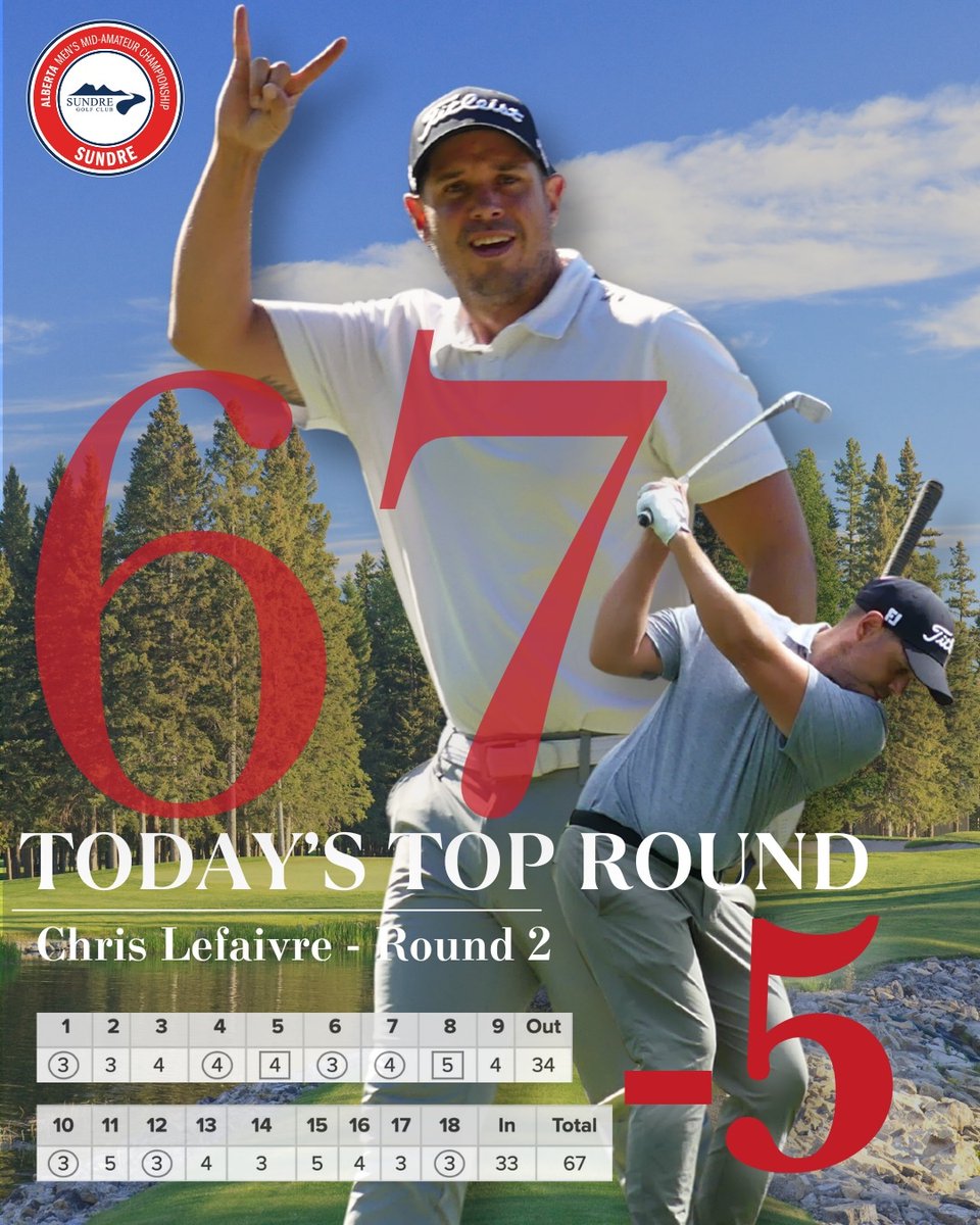 Chris Lefaivre with today's Top Round, with a 5-under 67 and got him within 2 shots going into the final day tomorrow!