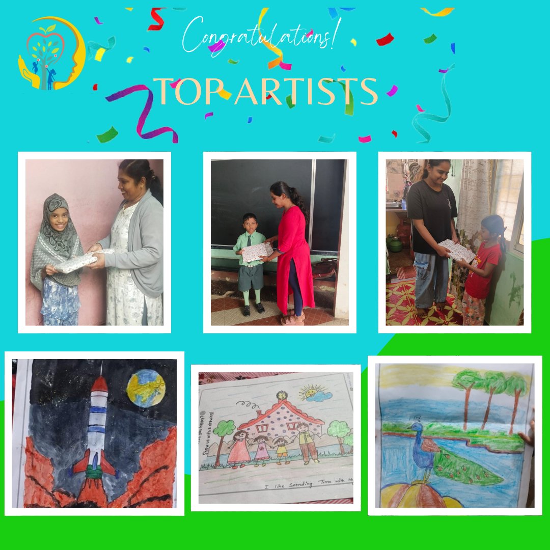 COINCIDE_2021's tweet image. We’re thrilled to share the Top artists from April–June 2025 Art competition! 🖍️📷Children from the
@_MAASTHI
birth cohort wowed us with their creativity as part of the #COINCIDE study 📷
@India_Alliance
