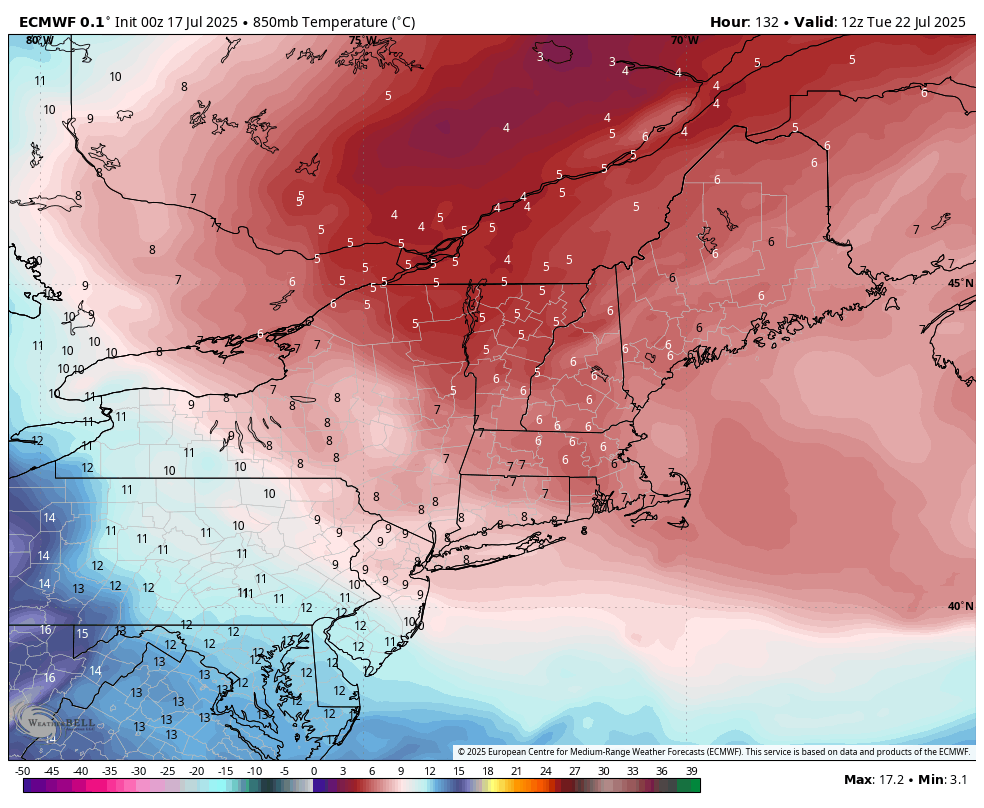 MassachusettsWx's tweet image. Unusual cool air mass typical for April and late October, will pass through the region early next week. Temps will be in the low to mid 70s with lows in the upper 50s low 60s! Enjoy!