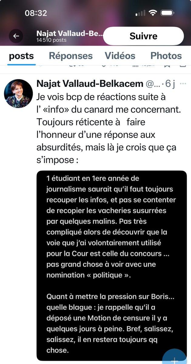 R_DeCastelnau's tweet image. Culot d’acier niveau galactique !
Madame Vallaud- Belkacem invoque la présentation d’un concours qui lui aurait permis d’intégrer directement la Cour des Comptes au plus haut grade, celui de « conseiller maître ». Je ne suis pas « étudiant en première année de journalisme », mais…
