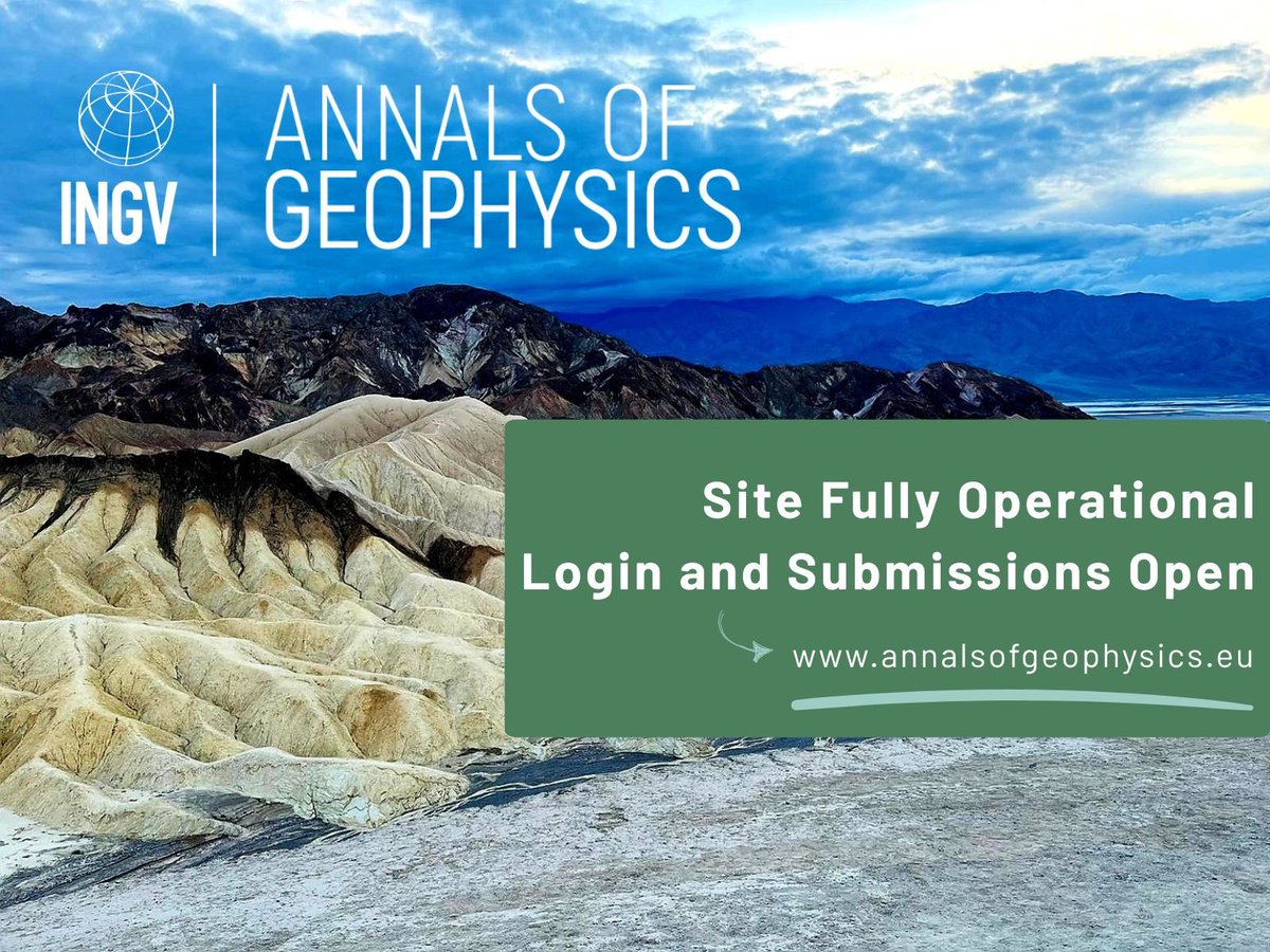🔧 Annals of Geophysics

Extraordinary maintenance is now completed.
The website is back online with all services fully restored: login, registration, and new submissions are available again.

bit.ly/AnnalsGeophysi…

#website
#geophysics