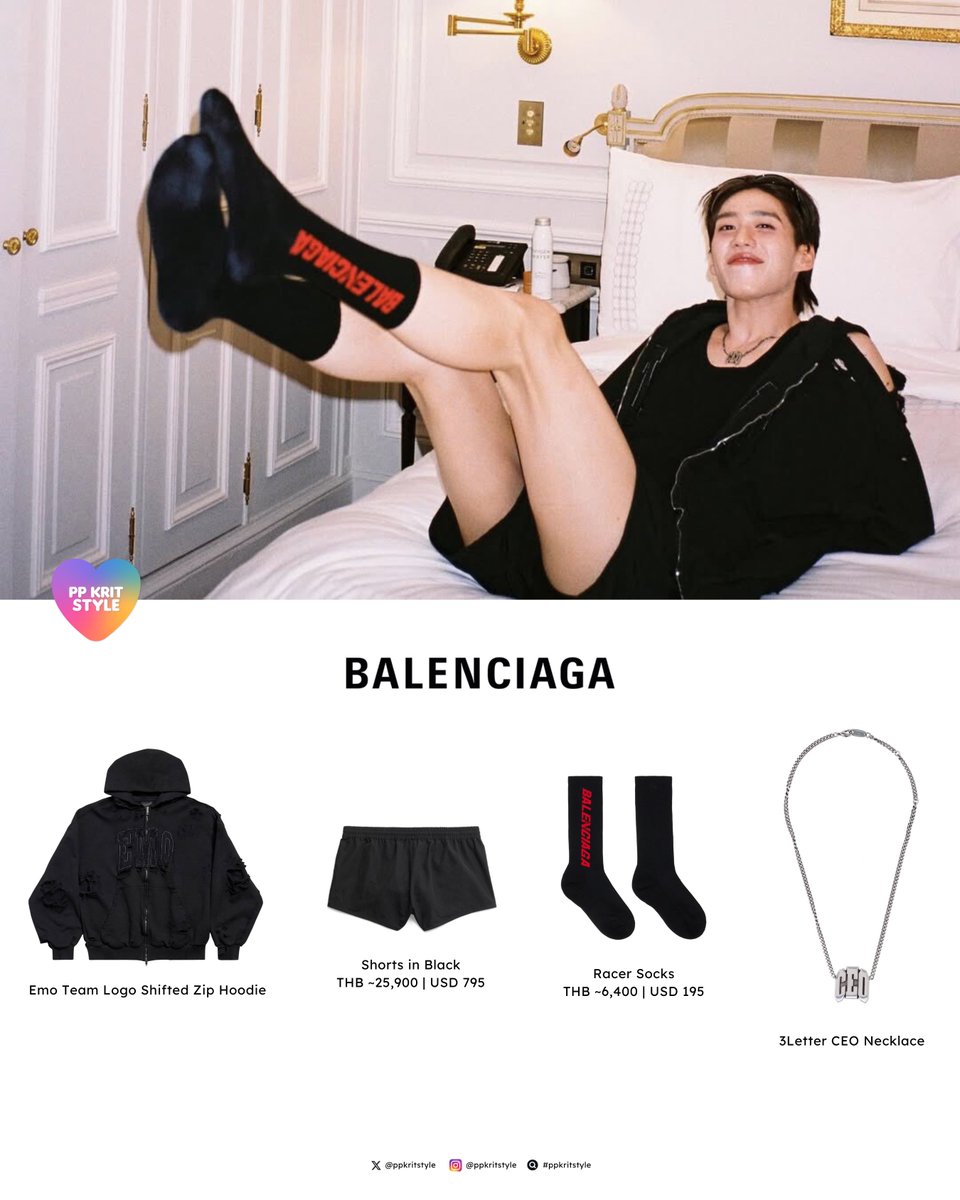 ppkritstyle's tweet image. 〰️ พีพี | PP KRIT STYLE:#Balenciaga54thCouturexPPKRIT
#Balenciaga Under Armour Molded Cap, CEO/EMO Zip-up Hoodie, Shorts, Racer Socks, CEO Necklace
#JellyCat Odette Ostrich
#Cartier Panthère de Cartier watch
#BalenciagaxPPKrit
#ppkritt #ppkritstyle
#พีพีกฤษฏ์ #พีพีใส่แบรนด์อะไร