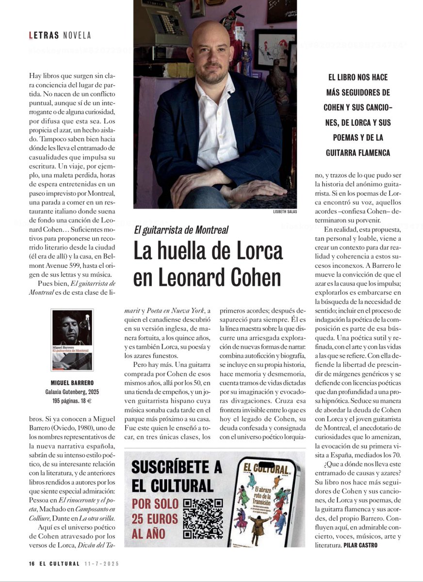 Miguel Barrero (@miguelbarrero) on Twitter photo 📚🎸 Muy agradecido a Pilar Castro por estas cosas tan bonitas que ha escrito sobre 𝑬𝒍 𝒈𝒖𝒊𝒕𝒂𝒓𝒓𝒊𝒔𝒕𝒂 𝒅𝒆 𝑴𝒐𝒏𝒕𝒓𝒆𝒂𝒍 en el último número de <a href="/elcultural/">El Cultural</a>. ❤️ 📚🎸 Muy agradecido a Pilar Castro por estas cosas tan bonitas que ha escrito sobre 𝑬𝒍 𝒈𝒖𝒊𝒕𝒂𝒓𝒓𝒊𝒔𝒕𝒂 𝒅𝒆 𝑴𝒐𝒏𝒕𝒓𝒆𝒂𝒍 en el último número de <a href="/elcultural/">El Cultural</a>. ❤️