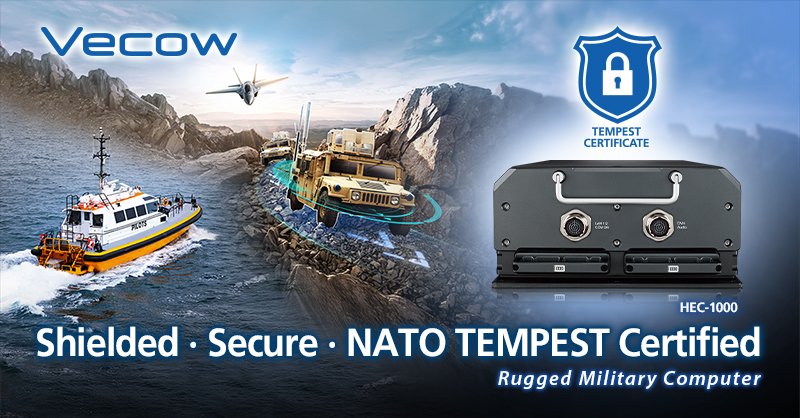 Introducing Vecow HEC-1000, now certified to NATO’s TEMPEST Level A standard—the pinnacle of electromagnetic protection and information security. reurl.cc/yAE3pM