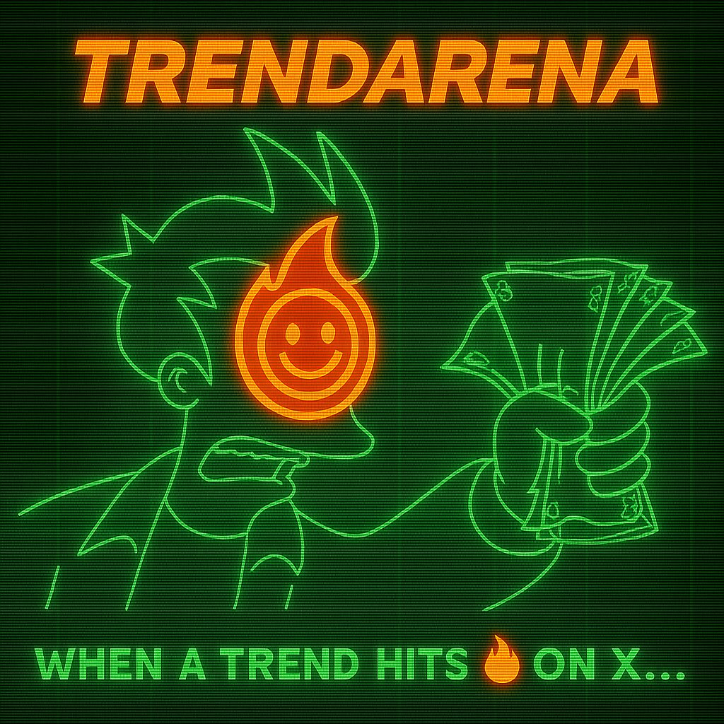 realtrendarena's tweet photo. 🔥TrendArena - Telegram  game where trending phrases become tradable coins.
- Each coin = 1 real phrase from Twitter. 
- Unique mechanic with Temperature - the more it’s mentioned → the more it burns → higher price.

💰 New players get $1,000 demo balance
🎮 Play and earn Arena Coin — soon usable for tournaments, governance, and trading fees

Ongoing contests:
🏆 $200 Referral Contest
→ Invite friends, make sure they do 3 swaps, climb the leaderboard!
🧠 $100 Feedback Contest 
→ Suggest features, report bugs, share ideas — we reward the smartest degen minds.
⚡️ $400 Zealy Questboard 
→ Complete tasks, earn XP, win rewards: https://t.co/R9qPpPXpQB

👉 Start now → https://t.co/04bFUolMch