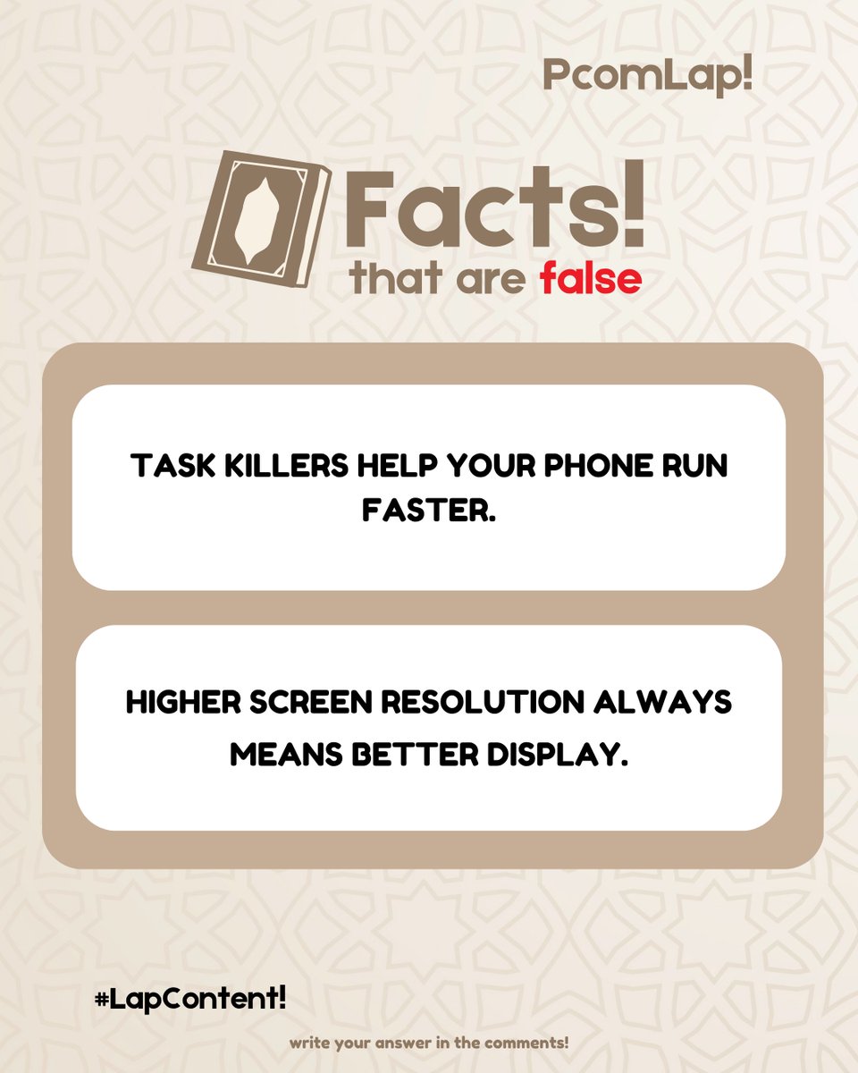 PComLap's tweet image. 🚫 Myths Busted:
— Closing apps won’t save battery
— Incognito doesn’t hide you
— Draining battery? Don’t.
— Macs DO get viruses
👇 Which one fooled you?
Follow @PcomLap! for more tech truth shots.
#LapContent #TechFacts #PcomLap