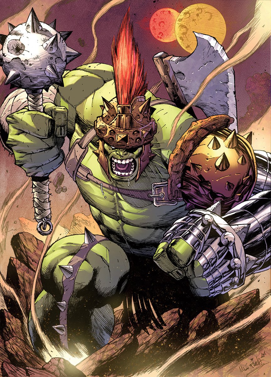 Pressinator's tweet image. Some of my recent practice colors over the amazing lines of @MFoccillo. Let me know which 1 you like the most and RT&apos;s are helpful!! #comics #comicbookcolorist #colorist #marvel #image #wolverine #Conquest #BattleBeast #planethulk