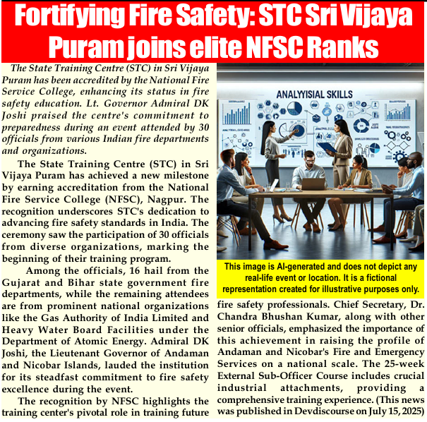 MediaRN_ANI's tweet image. #IslandsDevelopmentAgency
#NewAndamans fortifying #FireSafety
The State Training Centre (STC) in #SriVijayaPuram has achieved a new milestone by earning accreditation from @nfsc_mha, underscoring STC's dedication to advancing fire safety standards in #India. @Admiral_DKJoshi…