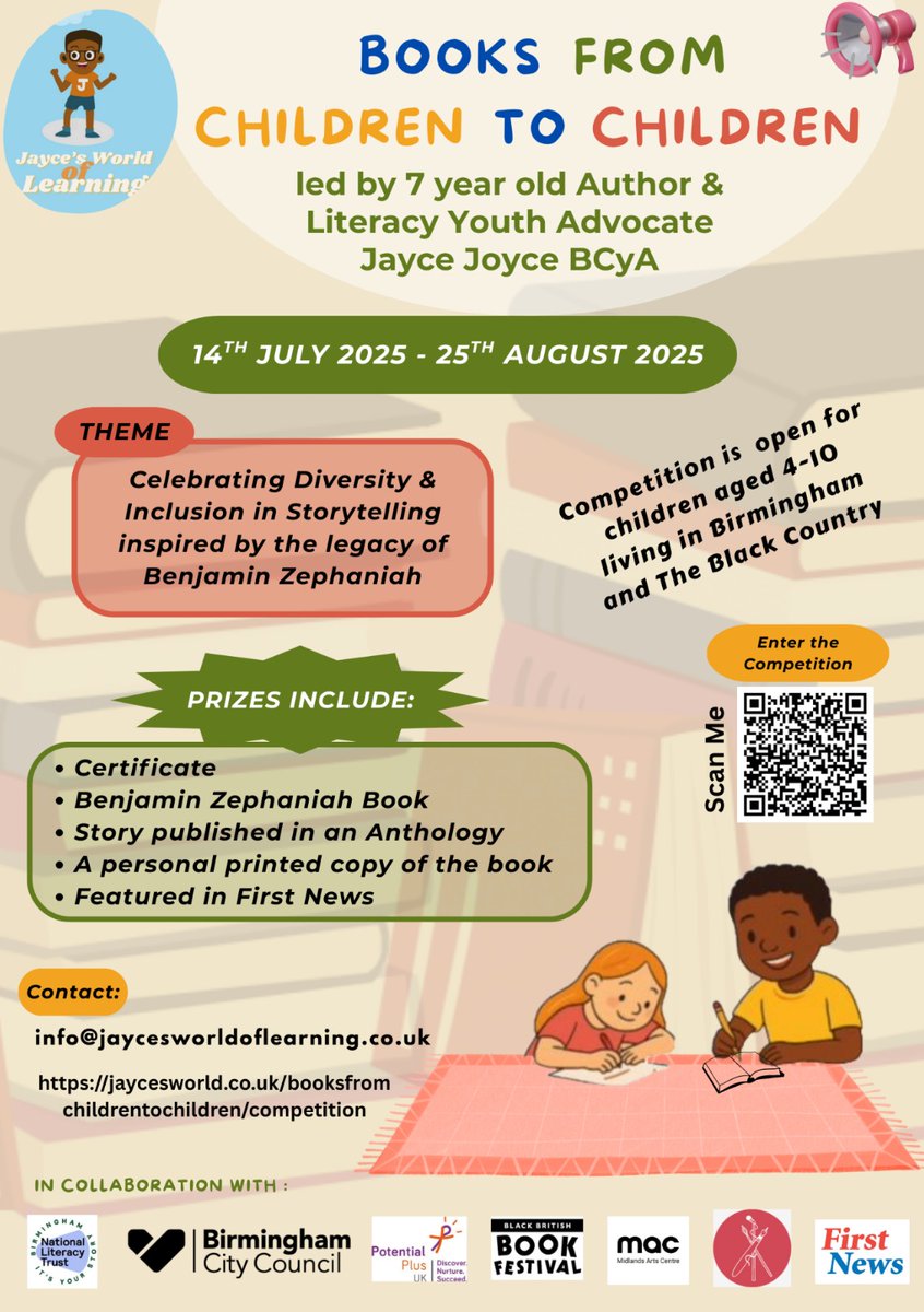 Jayce Joyce BCyA (@worldjayce) on Twitter photo Proud to announce Books From partnership with <a href="/firstnewspage/">First News</a> All selected entries will be interviewed and featured by First News – the UK’s only children’s newspaper.
Sign Up 👇jaycesworld.co.uk/booksfromchild… Proud to announce Books From partnership with <a href="/firstnewspage/">First News</a> All selected entries will be interviewed and featured by First News – the UK’s only children’s newspaper.
Sign Up 👇jaycesworld.co.uk/booksfromchild…