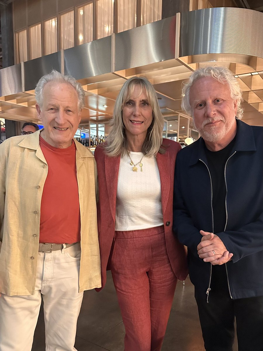 Karaszewski's tweet image. With Michael Mann, Dana Stevens, and K.J. Relth-Miller at the Academy Writers Branch screening of “The Insider.”