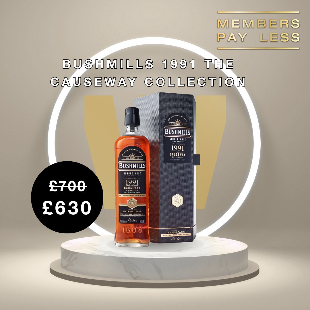 This week on Members Pay Less...

We’re treating W Club Rewards members to 10% off Bushmills 1991 Madeira Cask Finish The Causeway Collection. 

Join the W Club today and unlock exclusive perks: whiskyshop.com/club/whisky-cl…