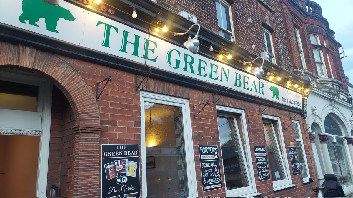 The Green Bear, Gorleston, south of Great Yarmouth. Two roomed,the back room appeared to be much larger. Community focus,no cask, packed with a quiz on during our visit. Used to be a social club which explains the community feel.