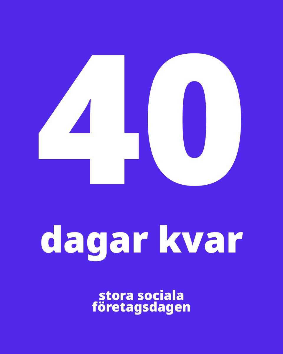 Nu är det bara 40 dagar kvar till Stora Sociala Företagsdagen i Göteborg! Du har väl bokat biljett? 

Vi ses den 25 augusti på Handelshögskolan! 
zurl.co/aQDaM