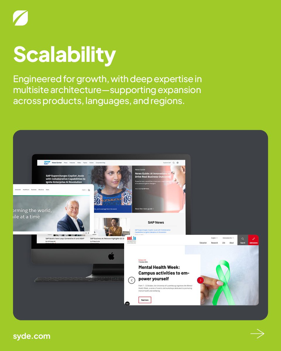 syde_gmbh's tweet image. ⏰ Thinking it’s time for a website refresh—or a full-on overhaul?

If it’s on your mind, it’s probably time. Take a look at what we do and how we work → eu1.hubs.ly/H0lBLRQ0

#WordPress #WebDevelopment #WordPressDevelopment #SydeBySyde #DigitalGrowth #OpenSource