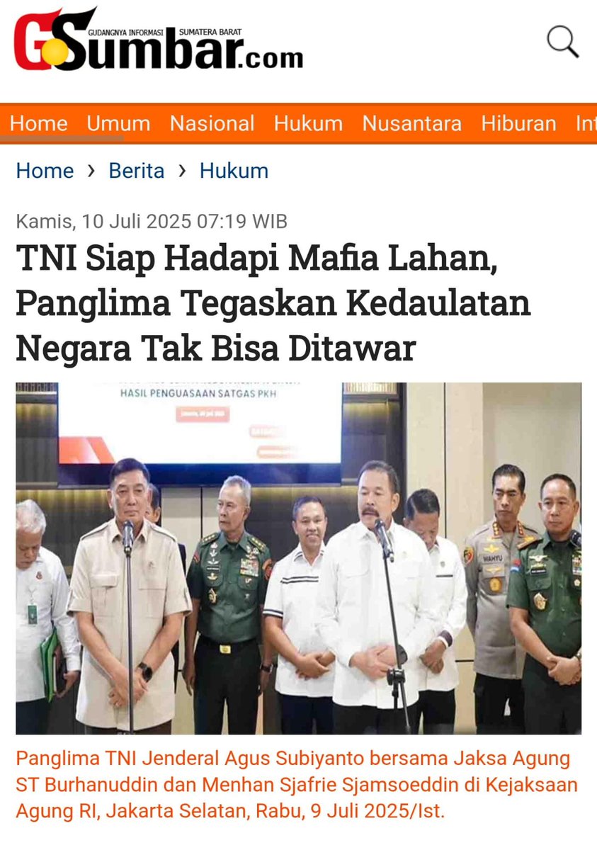 Mantab nih, kemandirian lingkungan diluncurkan! Angkatan Bersenjata sukses rebut dua juta ha area ilegal. 394 ribu hektare dimanfaatkan untuk stabilitas pangan.
TNI Kembalikan Lahan Ilegal