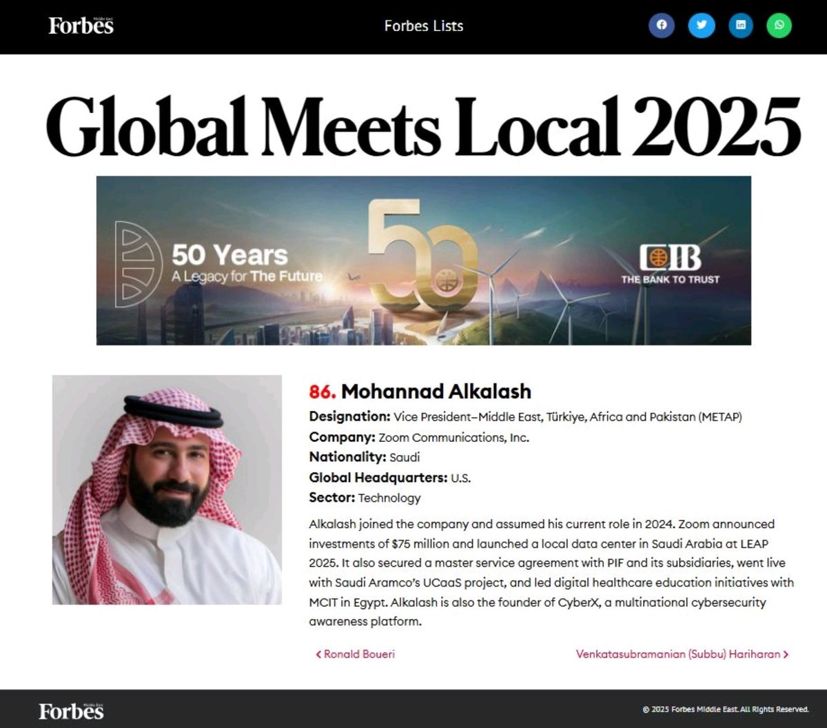We’re incredibly proud to see our inspiring leader and Founder <a href="/MohanadAlKalash/">مهند الكلش</a> named once again on the <a href="/ForbesME/">فوربس الشرق الأوسط</a> Middle East Global Meets Local 2025 Power List — climbing 10 spots this year! 🏆

This well-deserved recognition reflects his visionary leadership and the impact he