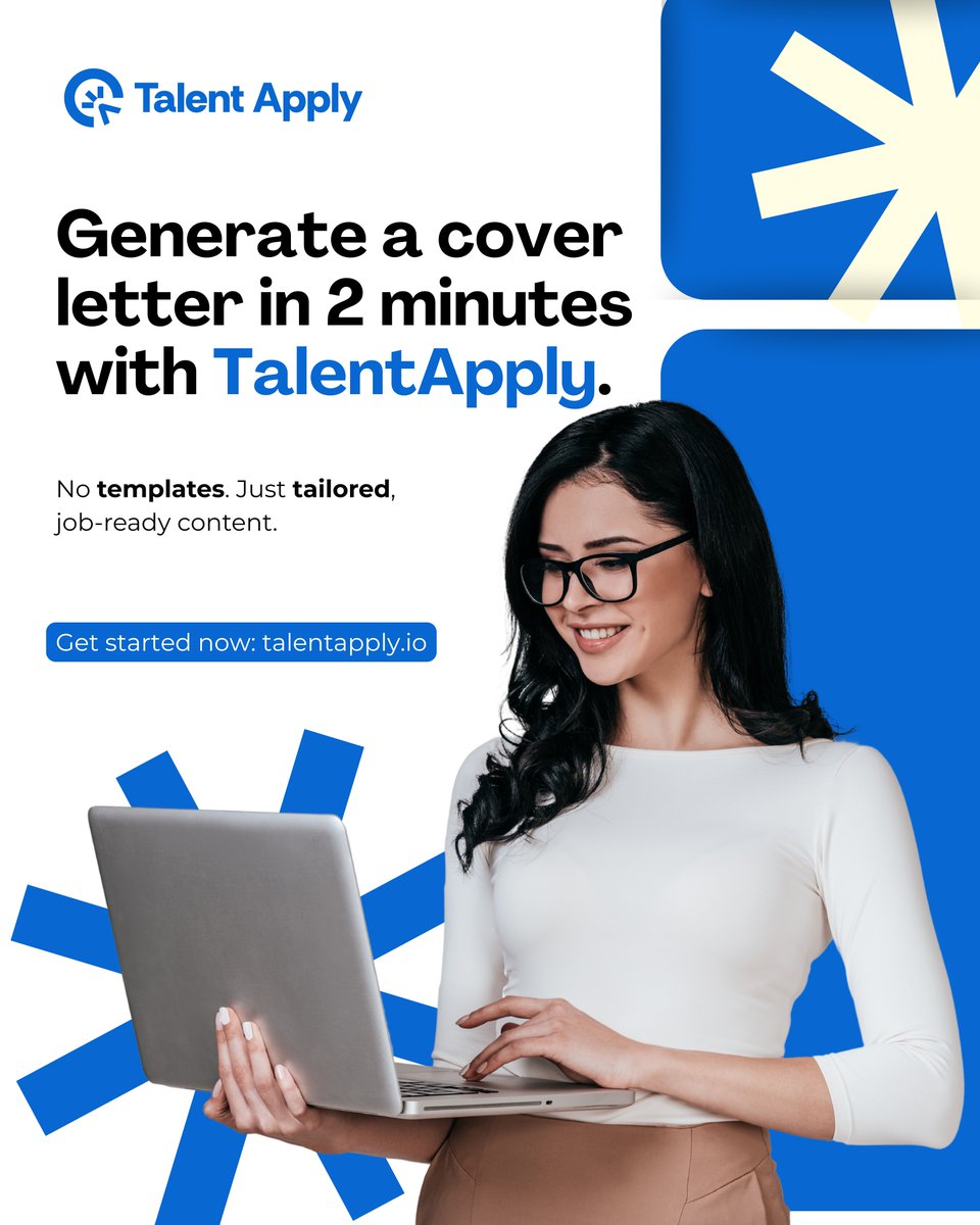 With TalentApply’s AI Cover Letter Generator, all you need to do is upload your résumé and the job description, we’ll handle the rest.

No blank screens. No overthinking. Just tailored cover letters that actually get noticed.
Start now at TalentApply.io