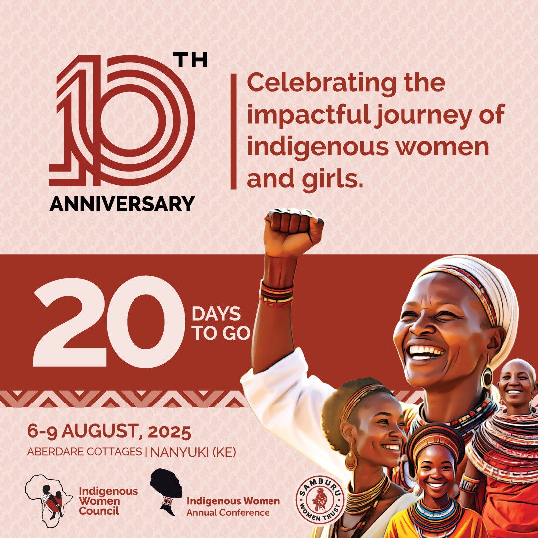 SamburuWtrust's tweet image. In just 20 days time we gather to celebrate a journey of resilience,impact and progress of Indigenous Women Council for the last decade.Mark your calendars,bring your best selves as we celebrate in an event filled with a blend of culture and touch of color.
#10yearsanniversary
